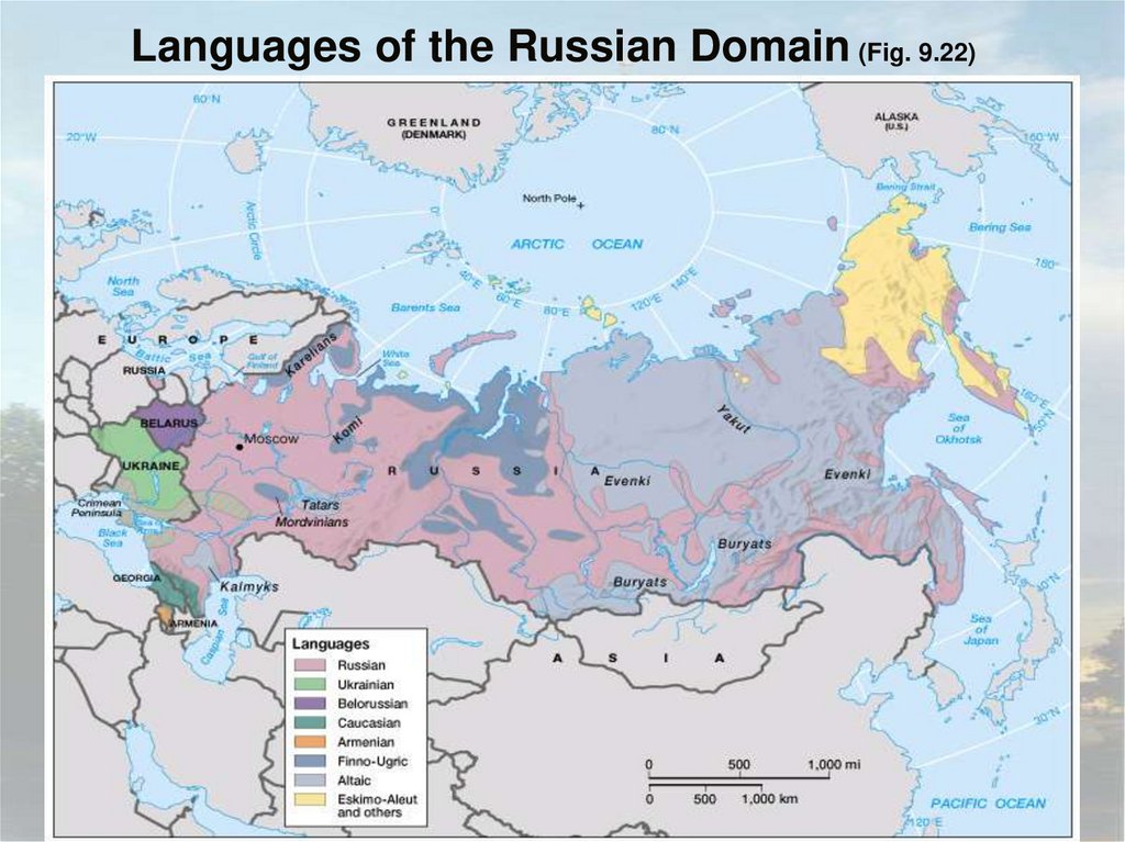 Карта языков в россии