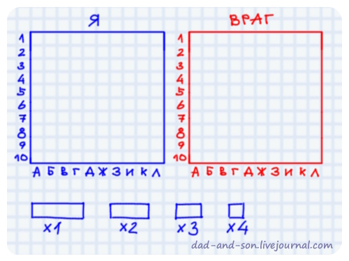 Как рисовать клеточки морской бой