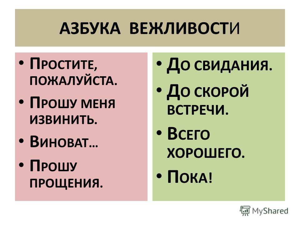 Проект азбука вежливых слов