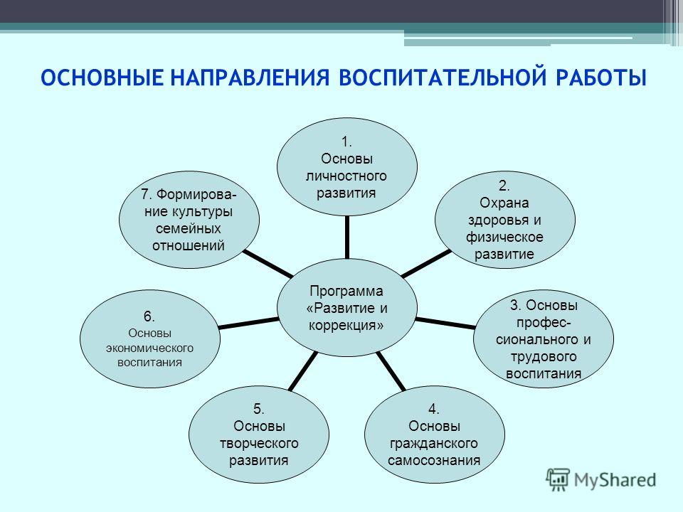 Направления деятельности в воспитании