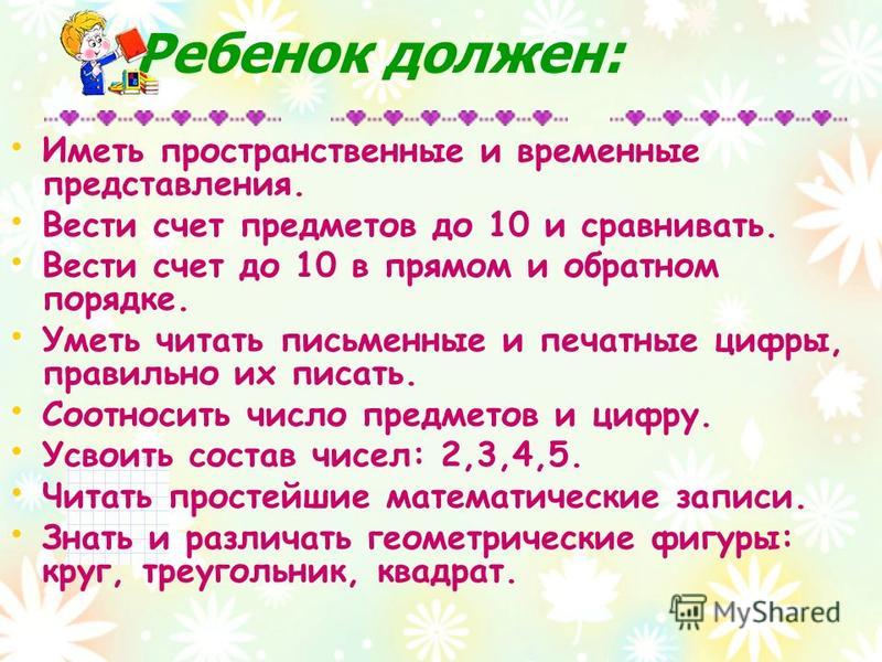 Что должен знать и уметь первоклассник к концу учебного года по фгос презентация