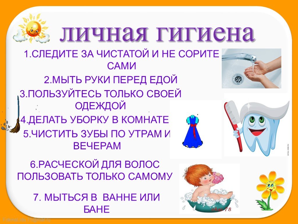 Рисунок про гигиену для 1 класса