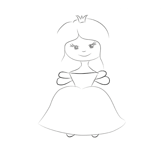 Легкий рисунок куклы. Принцесса рисунок карандашом. Пошаговое рисование девочки для детей. Принцессы пошаго рисование для детей. Поэтапное рисование куклы.